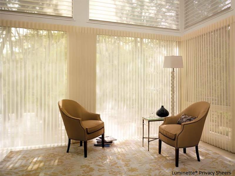 Beige drapes in living room scene