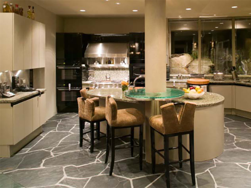 Natural stone kitchen room scene